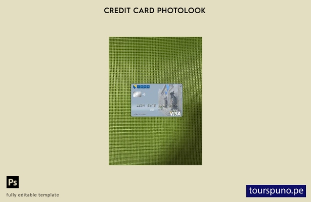 listo para imprimir plantilla frontal de aspecto fotográfico de tarjeta visa  55